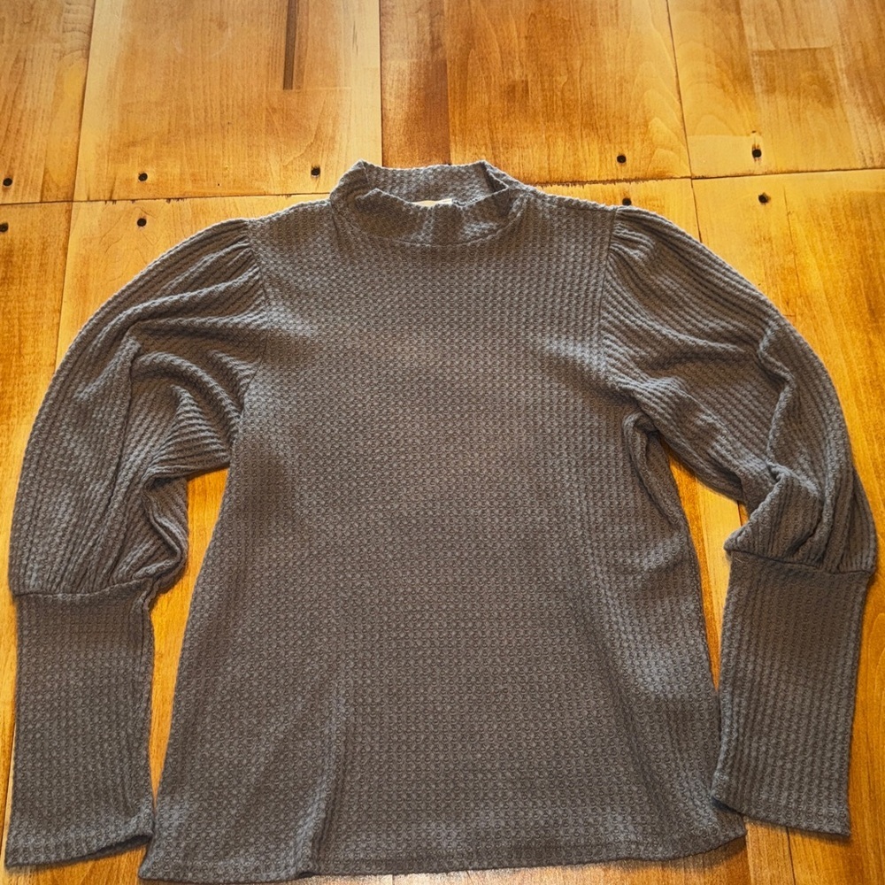 Everly Grey Waffle Knit Mock ‎ Turtleneck Sweater